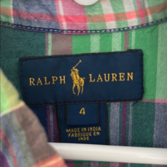 Ralph Lauren Kids Green Plaid Shirt - Picture 3 of 3